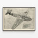 Decorative Poster of Me 109 Fighter Aircraft Technique — framed artwork on a wall