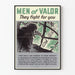 Vintage militair poster Men of Valor – Patriottische wanddecoratie