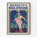 Vintage poster Messett's Musical Entertainers dancer on stage