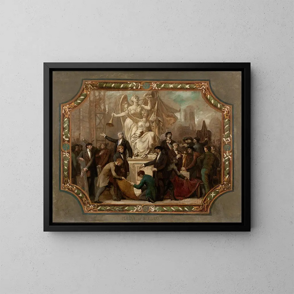 Allegory of the Arts, ceiling - Émile Bin — framed artwork on a wall