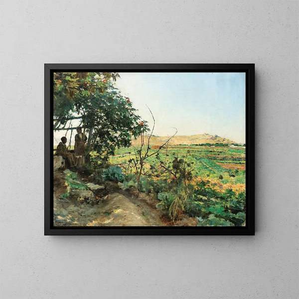 Landscape of the suburbs of Tunis - Émile Friant — framed artwork on a wall