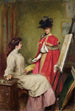 De aankomst van het model - Émile Friant — weergave van het kunstwerk