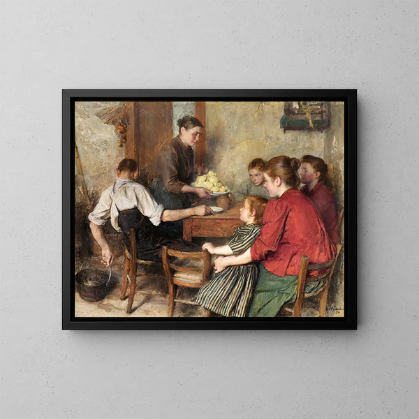 The Frugal Meal - Émile Friant — framed artwork on a wall
