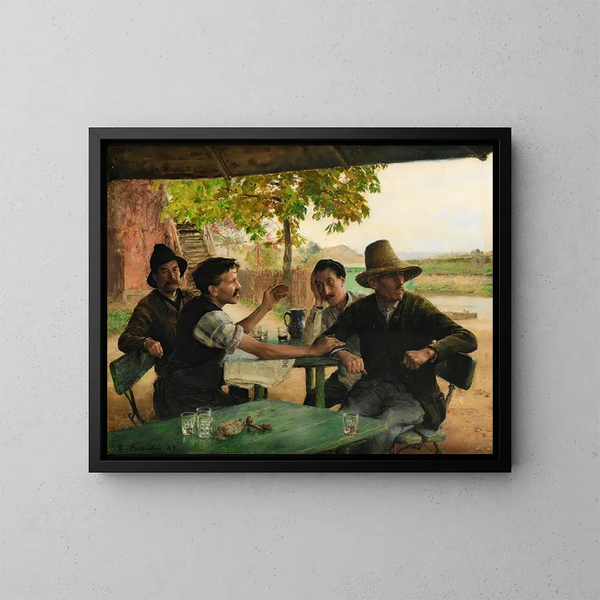 La discussion politique - Émile Friant — framed artwork on a wall