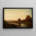 Landschap met waterloop - Émile Lambinet — ingelijst kunstwerk aan de muur