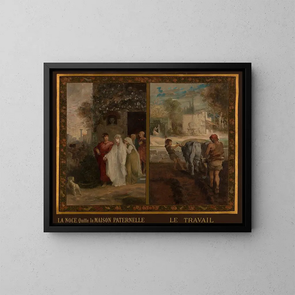 La Noce quitte la maison paternelle - Émile Lévy — framed artwork on a wall