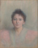 Portret van een jonge vrouw - Émile Lévy — weergave van het kunstwerk