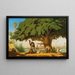van Kunstschilders op reis schetsend een Arabisch kampement in Caïro - Émile Vernet-Lecomte — ingelijst kunstwerk aan de muur