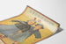 Vintage poster van de Zuid-Mantsjoerije Spoorweg met twee kinderen in traditionele kleding