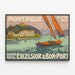 Vintage poster Montreux Grand Hôtel Excelsior & Bon-Port Lac Léman Zwitserland — ingelijst kunstwerk aan de muur