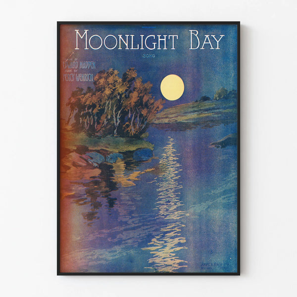 Poster wanddecoratie Moonlight Bay bij maanlicht