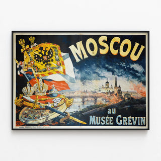 Decoratieve poster Moskou Grévin Museum — ingelijst kunstwerk aan de muur