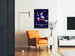Abstracte muurposter met gekleurd cirkel op nachtblauwe achtergrond