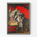 Vintage poster van gewapende weerstand met soldaten en burgers