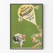 Vintage poster 'Nouveau Abonnement' op groene achtergrond