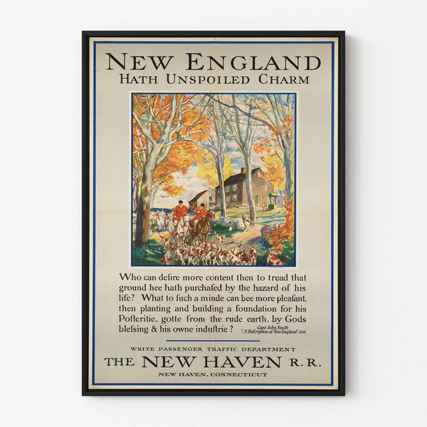 Vintage poster met authentiek New England charme