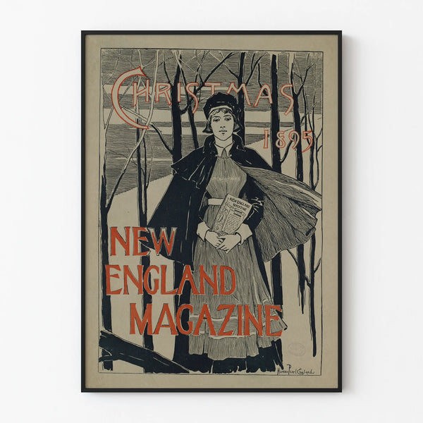 Vintage poster New England Magazine Kerstmis 1895