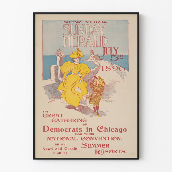 Vintage poster New York Sunday Herald 1896 - Retro wanddecoratie