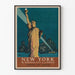 Vintage poster van de skyline van New York en het Vrijheidsbeeld