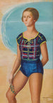 Bathing Woman Emerald Coast Portrait of Martine Abraham - Ángel Zárraga — artwork view
