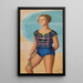 Bathing Woman Emerald Coast Portrait of Martine Abraham - Ángel Zárraga — framed artwork on a wall