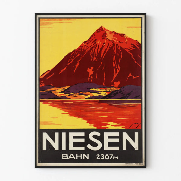 Vintage poster Niesen Bahn 2367m - Retro bergwanddecoratie