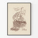 Vintage poster van de zeilboot 'Speranza' met nieuwjaarsboodschap