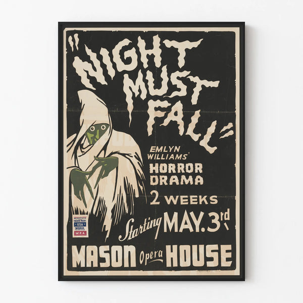 Vintage poster Night Must Fall - Theater en Horror Drama