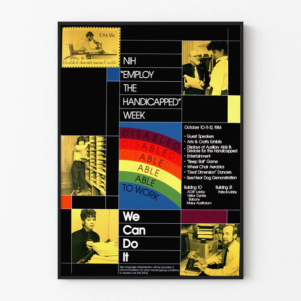 Vintage poster NIH Werkweek voor mensen met een handicap