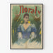 Vintage poster Noraly portret elegante vrouw in blauwe jurk