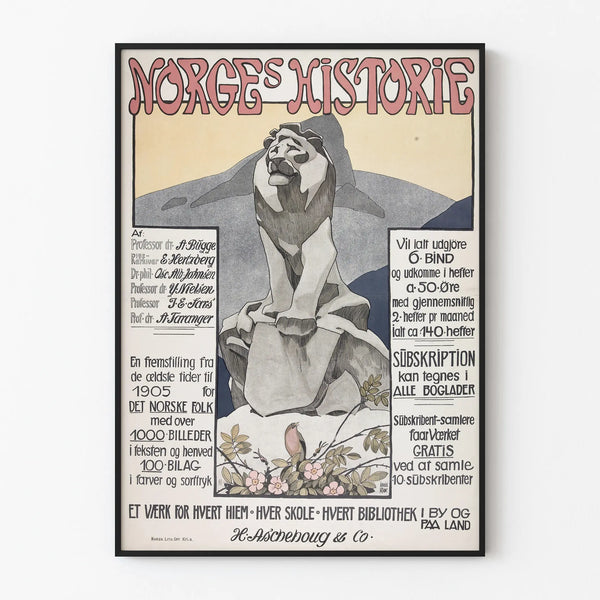 Vintage poster Norges Historie voor muurdecoratie