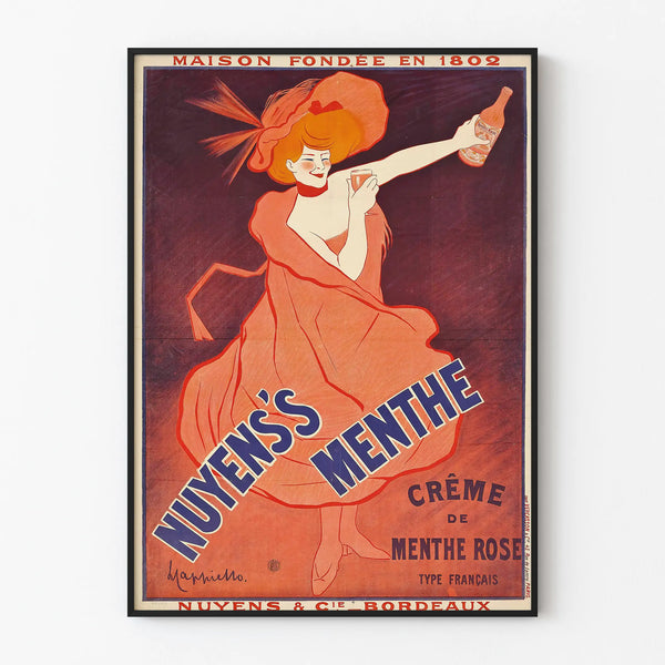 Vintage poster Nuyens's Menthe - Oude reclame voor Crème de Menthe Rose