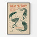 Vintage poster Ocean Sketches - Illustratie zeemeermin en vissen