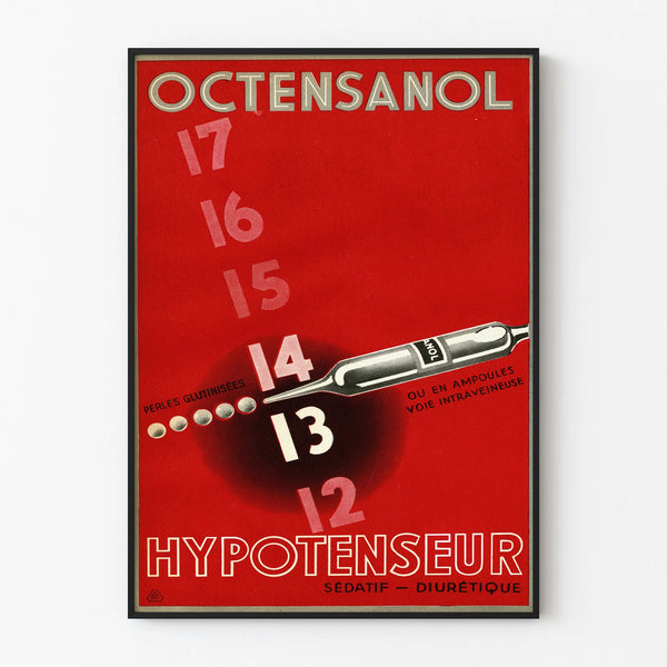 Vintage Poster Octensanol Bloeddrukverlager Muurdecoratie