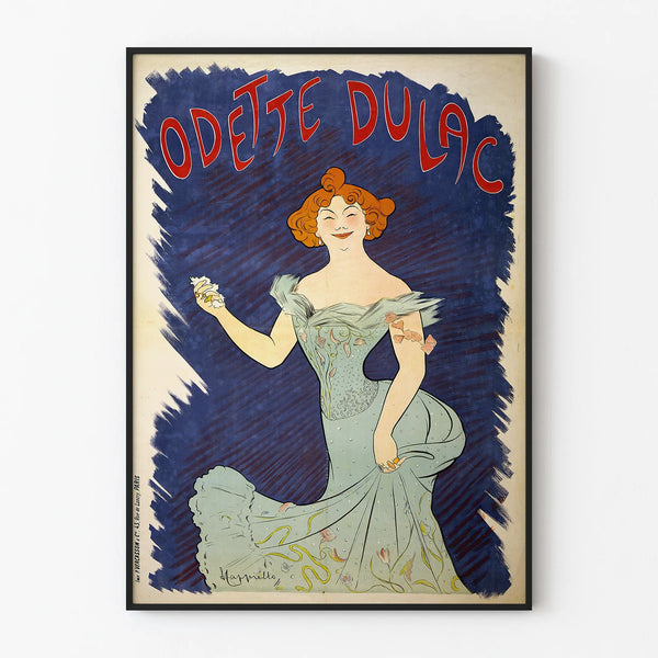 Vintage poster Odette Dulac - elegante retro muurschildering