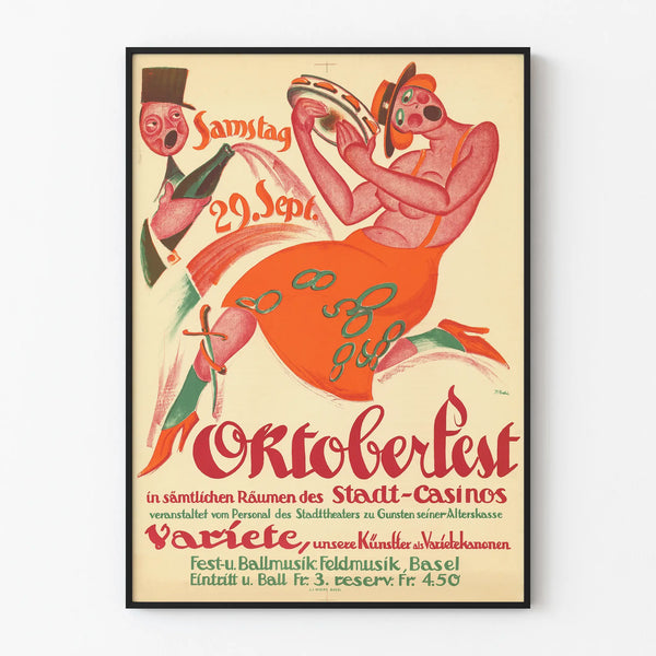 Vintage Oktoberfest poster 29 september - feestelijke muurdecoratie