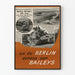 Historisch militair poster 'Op naar Berlijn Over Onze Baileys' vintage in zwart-wit