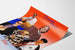 Poster Oranje Then Blue en verloop oranje en blauw met portretten