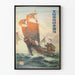 Vintage poster van het Japanse zeilboot schip Osaka Shosen