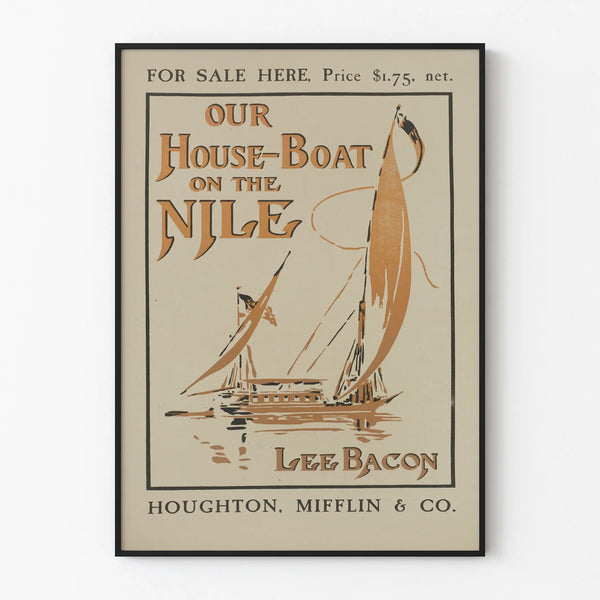 Vintage poster Onze huisboot op de Nijl - nautische wanddecoratie