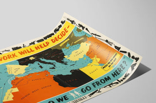Muurposter Historische Militaire Kaart - Ons Werk Zal Helpen Beslissen — weergave van het kunstwerk