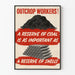 Vintage wandposter met arbeiders uit de Outcrop, steenkool- en munitievoorraad