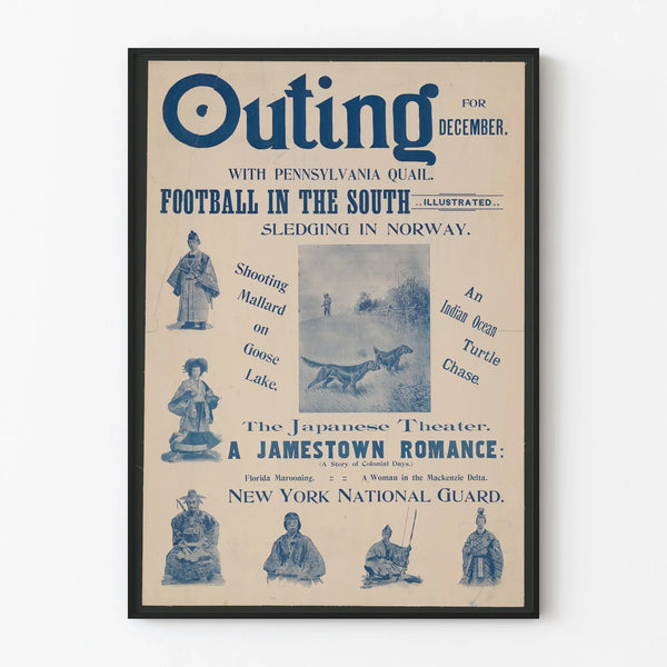 Vintage Poster Uitje voor december met Pennsylvania kwartel