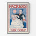 Vintage poster Tar Soap voor badkamer en kapsalon