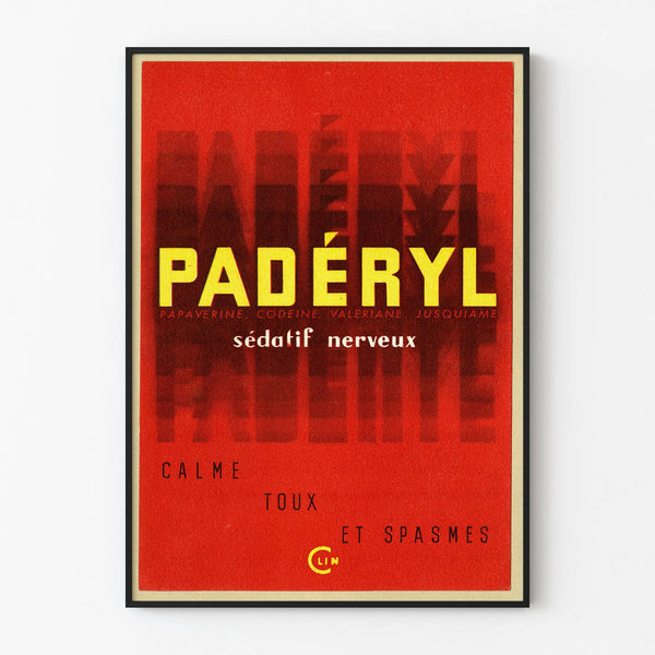 Vintage Reclameposter Padéryl Nerveuze Kalmerende Poster