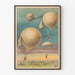 Vintage poster parachutespringen vanuit ballon