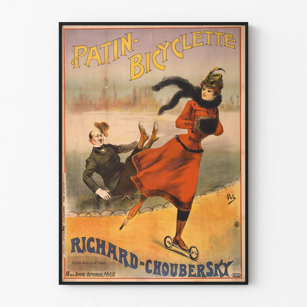 Vintage poster Patin-Bicyclette Richard-Choubersky voor muurdecoratie