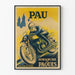 Vintage poster of the Béarn motorcycle club Pau Easter Sunday