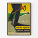 Vintage poster voor voetgangerspreventie: Loop links tegenover het gevaar