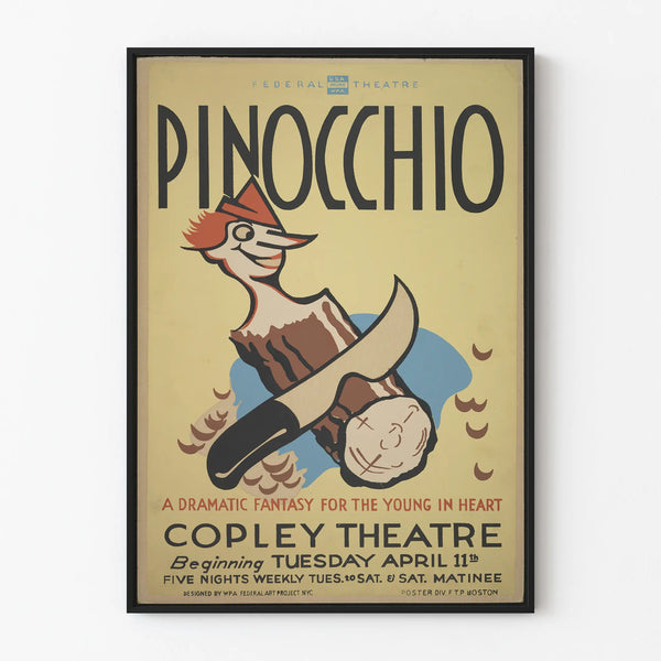 Vintage poster Pinocchio – Klassieke theatervoorstelling wanddecoratie